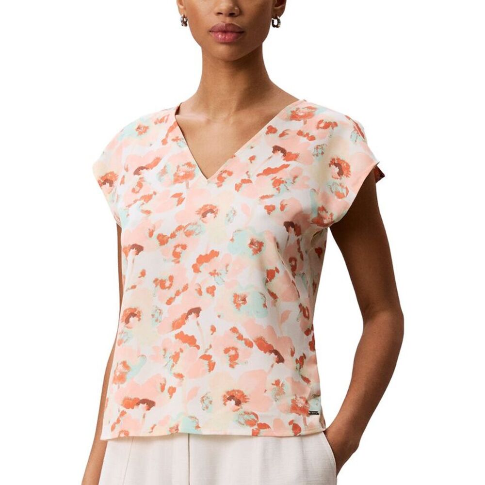 Calvin Klein Womens  Matte Satin Top